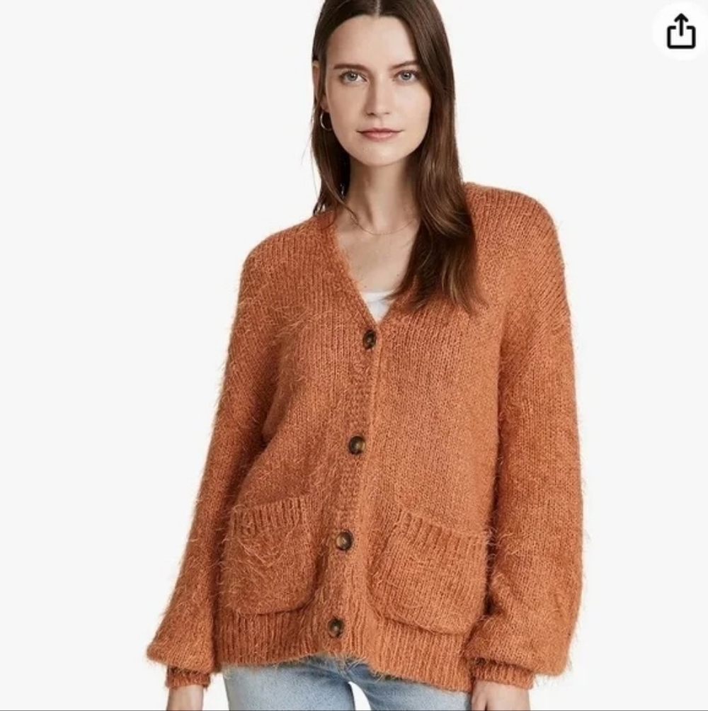 Free People Nevermind Terracotta Cardigan sweater size xs Fits oversized